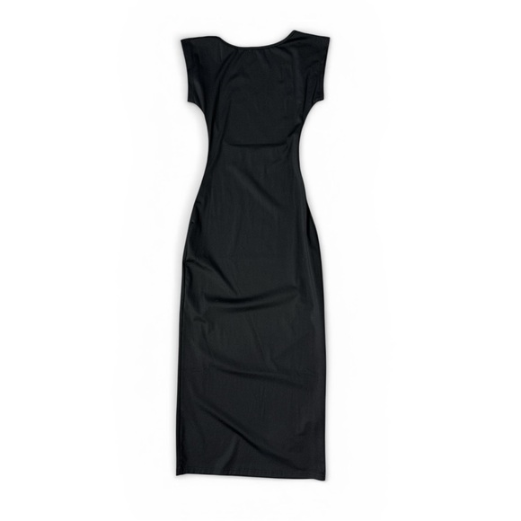 COMMENSE BLACK BACKLESS MIDI DRESS SLEEK BODYCON MINIMALIST SIZE SMALL **NWT** - Picture 9 of 11